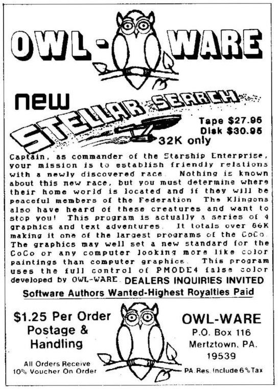 Stellar Search Magazine Advertisement (Magazine Advertisements): Rainbow Magazine (United States) Volume 3 Number 2 (September 1983)