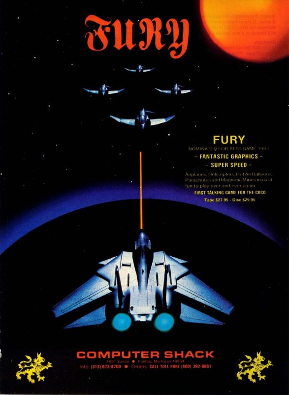 Fury Magazine Advertisement (Magazine Advertisements): Rainbow Magazine (United States) Volume 3 Number 1 (August 1983)