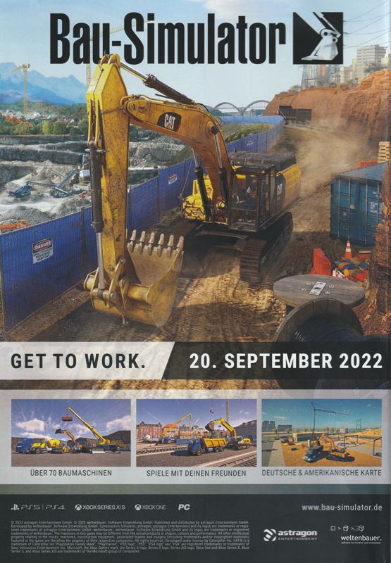 Construction Simulator Magazine Advertisement (Magazine Advertisements): GameStar (Germany), Issue 10/2022