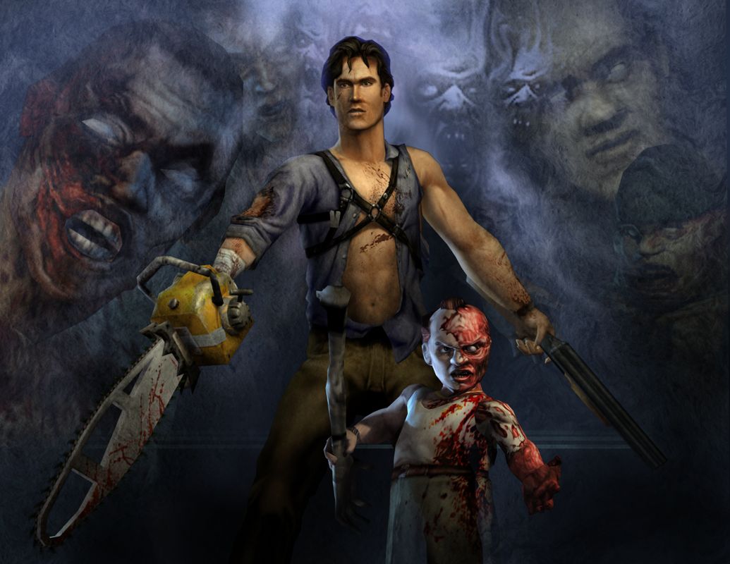 Evil Dead: Regeneration Render (THQ E3 Press Disc 2005): Ash & Sam (no text)