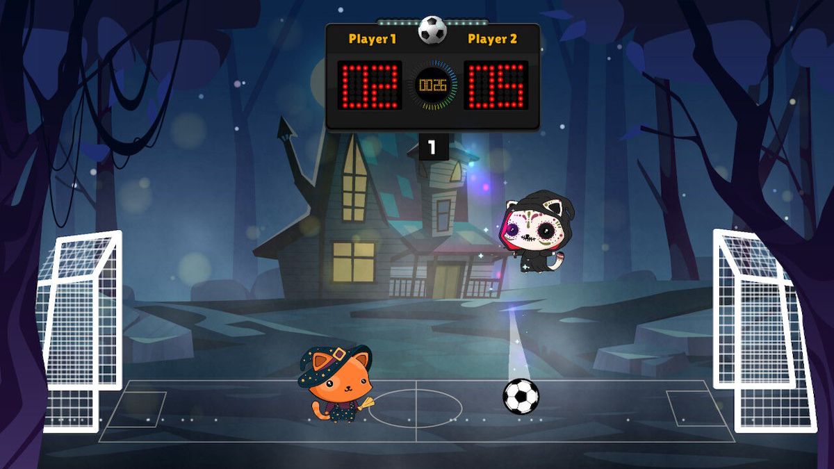 Kitten's Head Football: Spooky Edition Screenshot (Nintendo.co.jp)