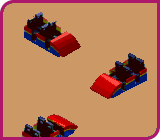 RollerCoaster Tycoon Concept Art (RollerCoaster Tycoon Concept Art, Official Website, 1999): Early coaster cars.