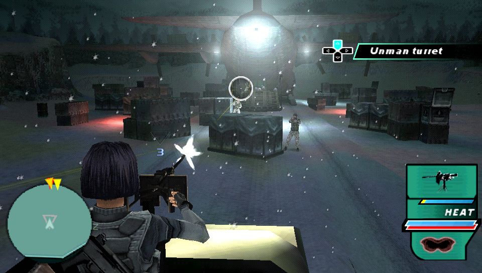 Syphon Filter: Dark Mirror Screenshot (E3 2006 Press Information CD-rom): Snowcat turret (PSP)
