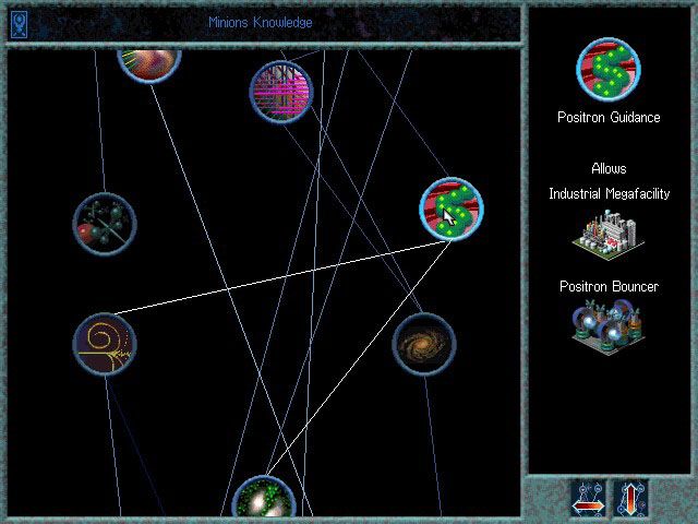 Ascendancy Screenshot (The Logic Factory website, 1997): The Research Display