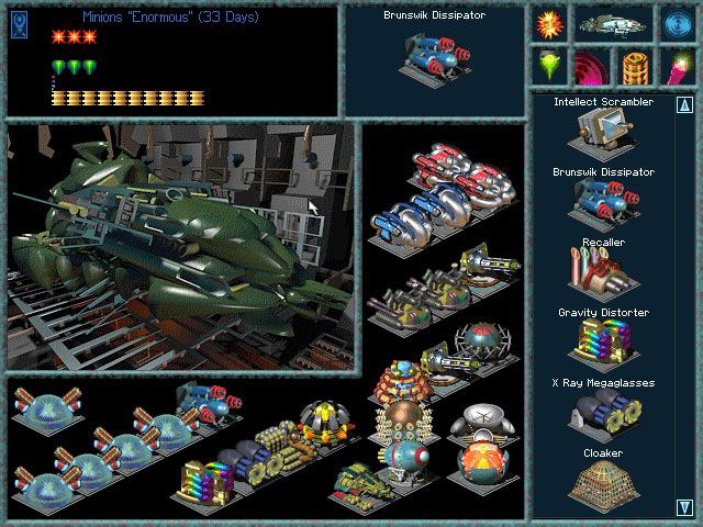 Ascendancy Screenshot (The Logic Factory website, 1997): The Ship Design Screen