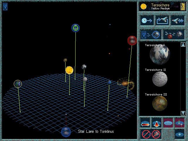Ascendancy Screenshot (The Logic Factory website, 1997): The System Display