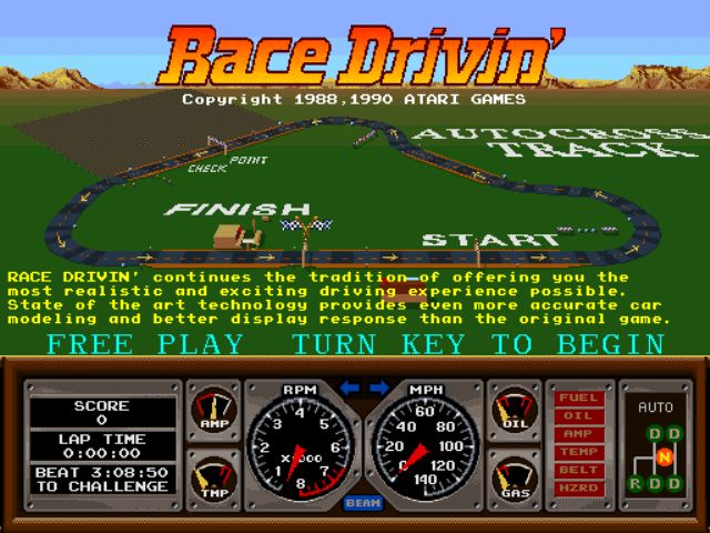 Midway Arcade Treasures 3 Screenshot (Midway E3 2005 Asset Disc): Race Drivin'