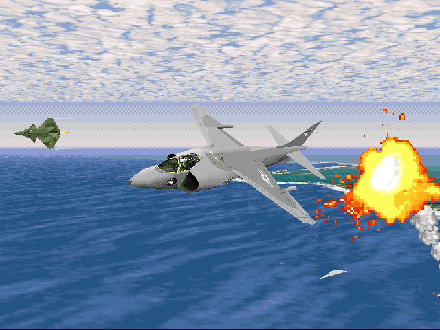 Jane's Combat Simulations: ATF - Advanced Tactical Fighters Screenshot (Jane's Combat Simulations website, 1997): Quick missions allow you to fly Harriers against X-32 Fighters, just because you want to.