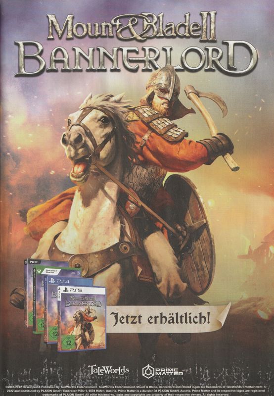 Mount & Blade II: Bannerlord Magazine Advertisement (Magazine Advertisements): GameStar (Germany), Issue 12/2022