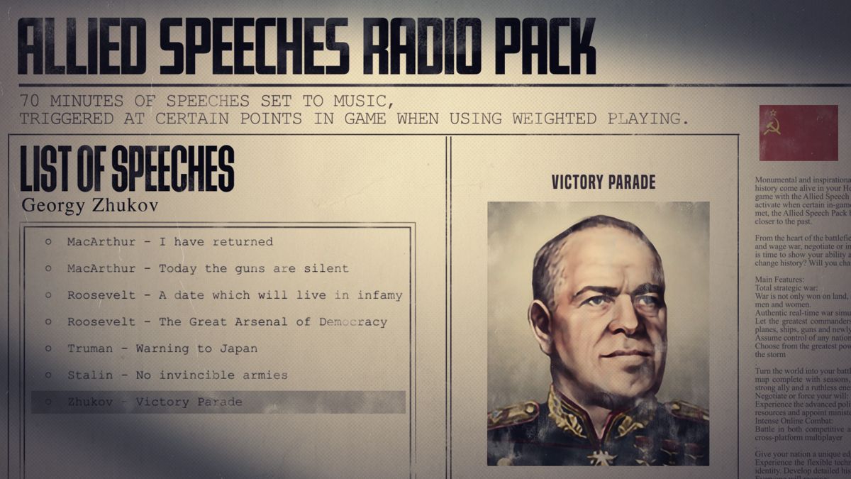 Hearts of Iron IV: Allied Speeches Pack Screenshot (Steam)