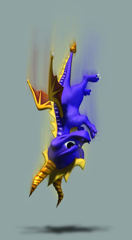 Spyro: A Hero's Tail Render (Spyro: A Hero's Tail / Crash Twinsanity Digital Press Kit): Spyro Vertical Headbutt