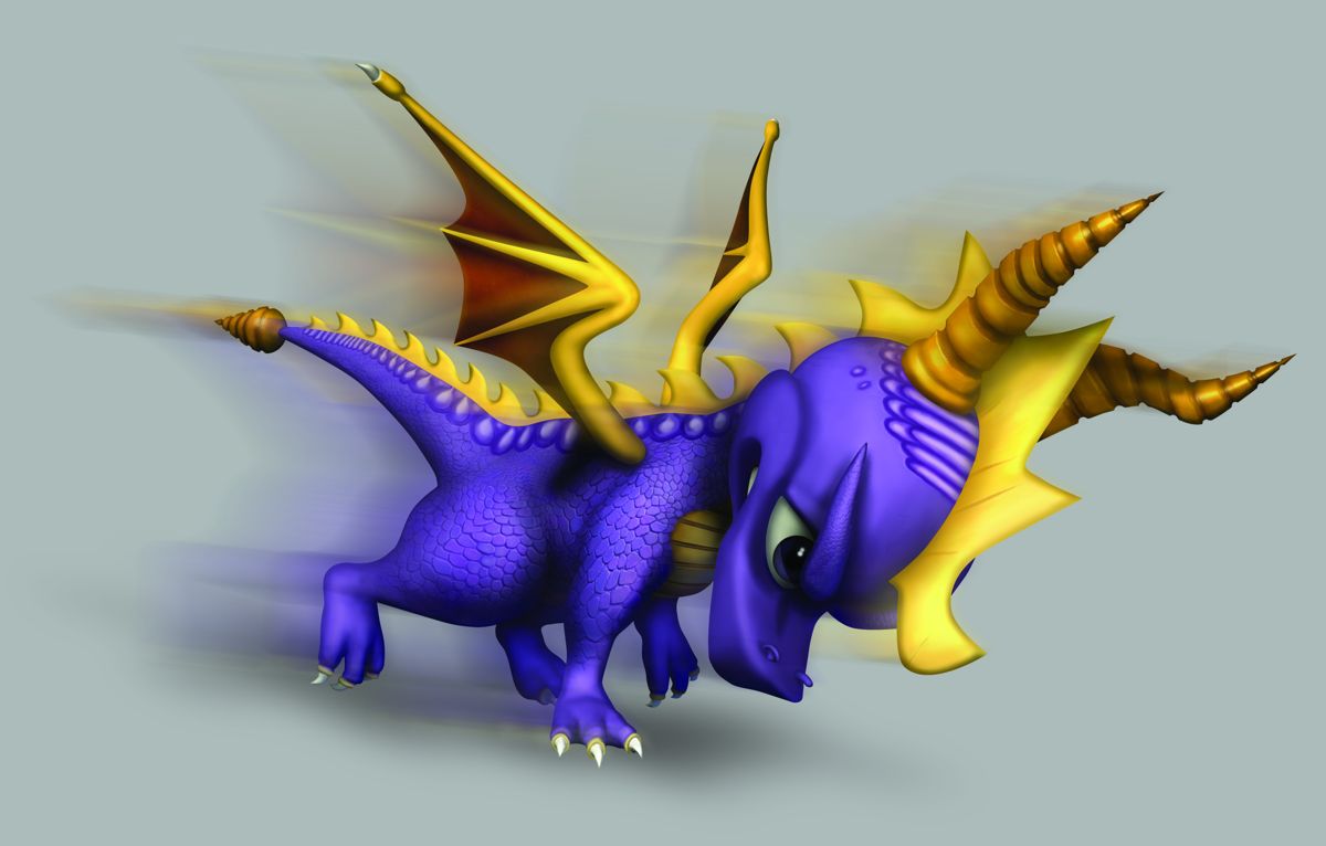 Spyro: A Hero's Tail Render (Spyro: A Hero's Tail / Crash Twinsanity Digital Press Kit): Spyro HeadButt