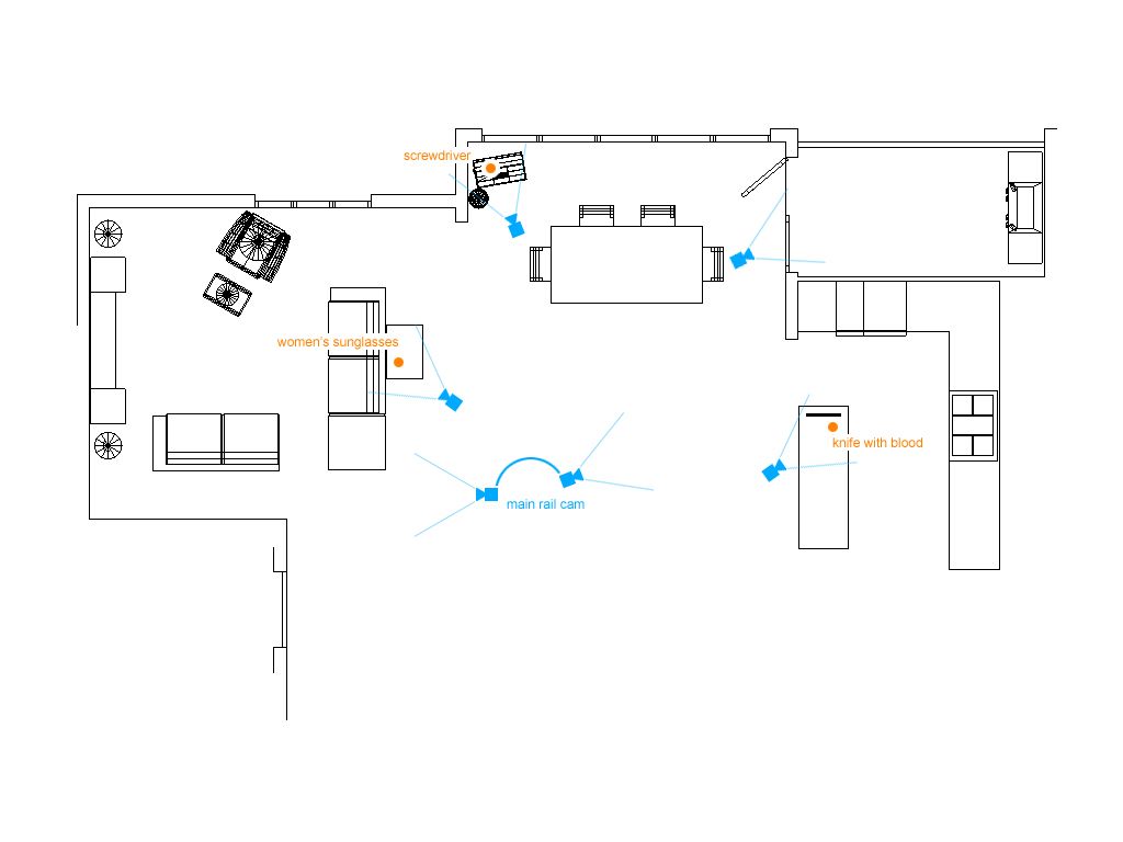 CSI: Crime Scene Investigation - 3 Dimensions of Murder Concept Art (Press Kit (Disc 1: Documents and Assets)): Fiance Apartment floorplan