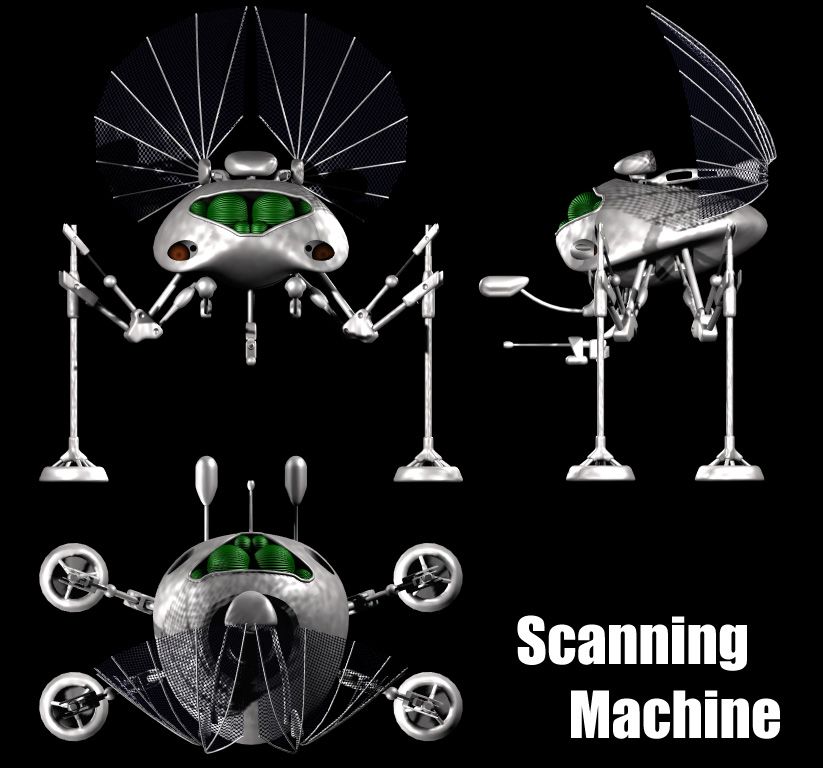 Jeff Wayne's The War of the Worlds Render (Games Central GT Digital Press Kit): Scanning Machine