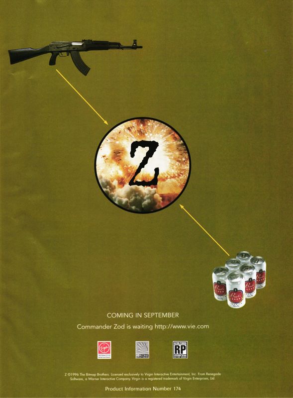 Z Magazine Advertisement (Magazine Advertisements): PC Gamer (U.S.), Issue 28 (September, 1996)