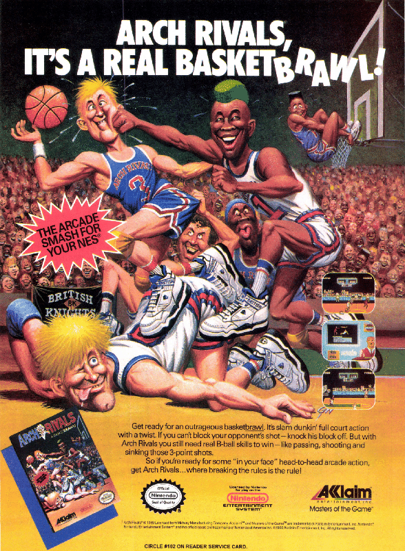 Arch Rivals Magazine Advertisement (Magazine Advertisements): VideoGames & Computer Entertainment (United States), Issue 24 (January 1991)
