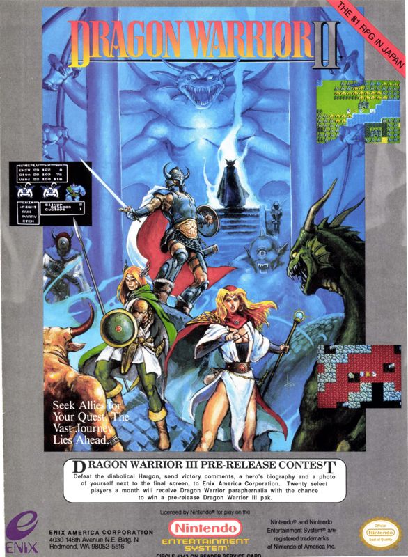Dragon Warrior II Magazine Advertisement (Magazine Advertisements): VideoGames & Computer Entertainment (United States), Issue 24 (January 1991)