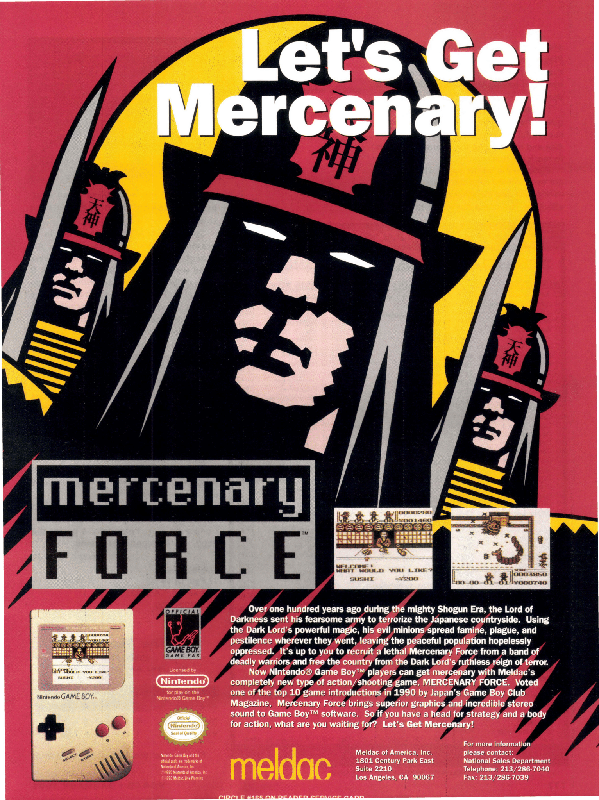 Mercenary Force Magazine Advertisement (Magazine Advertisements): VideoGames & Computer Entertainment (United States), Issue 24 (January 1991)