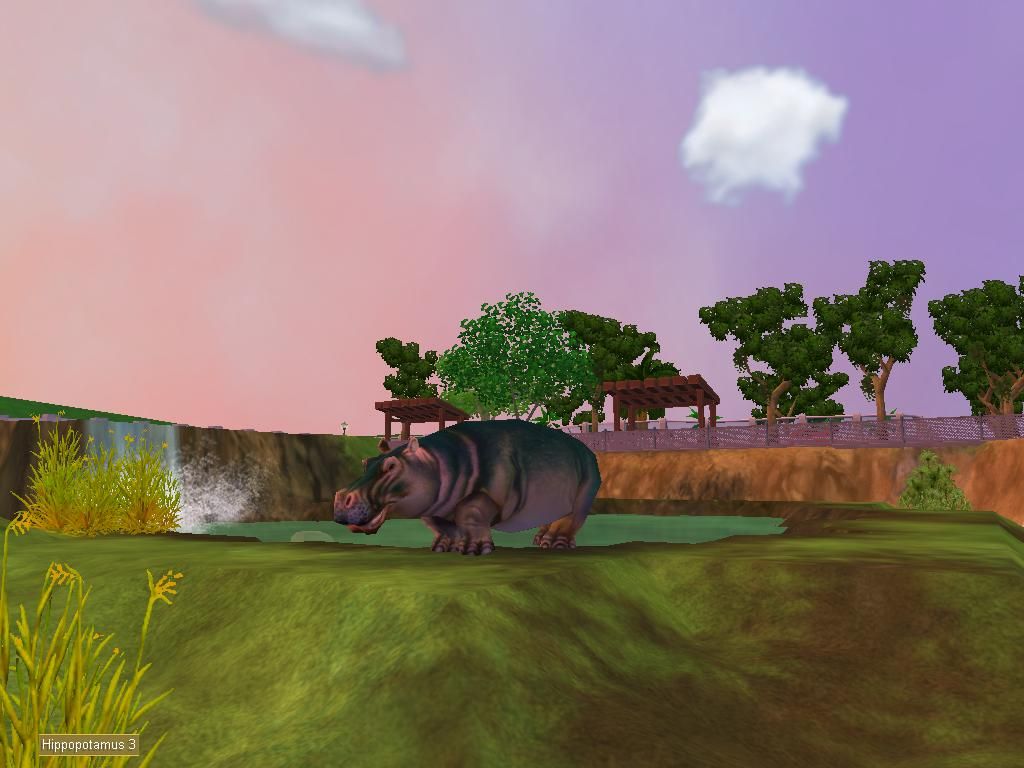Zoo Tycoon 2 Screenshot (Xbox and Microsoft Game Studios E3 2004 Media DVD): Hippo Waterfall