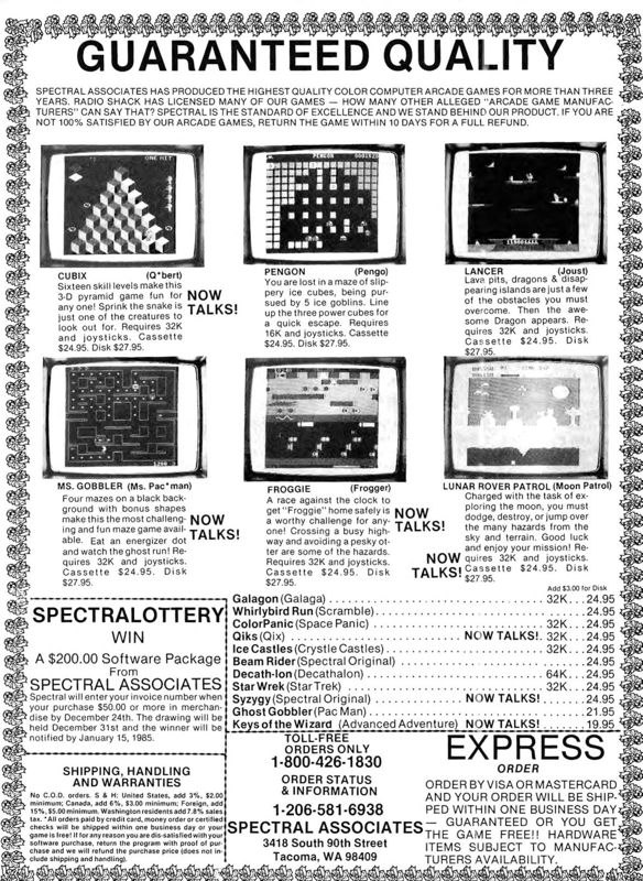 Lunar Rover Patrol Magazine Advertisement (Magazine Advertisements): Rainbow Magazine (United States) Volume 4 Number 5 (December 1984)