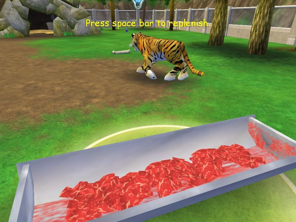 Zoo Tycoon 2 Screenshot (Xbox and Microsoft Game Studios E3 2004 Media DVD): Keeper mode - feed tiger