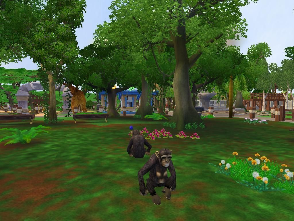 Zoo Tycoon 2 Screenshot (Xbox and Microsoft Game Studios E3 2004 Media DVD): Monkey exhibit