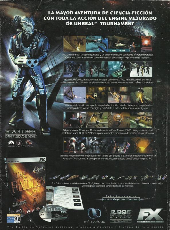Star Trek: Deep Space Nine - The Fallen Magazine Advertisement (Magazine Advertisements): PC Gamer (Spain), March 2001