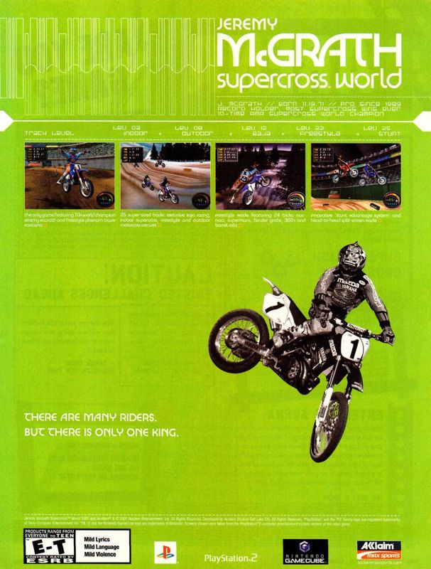 Jeremy McGrath Supercross World Magazine Advertisement (Magazine Advertisements): Nintendo Power #155 (April 2002), page 143