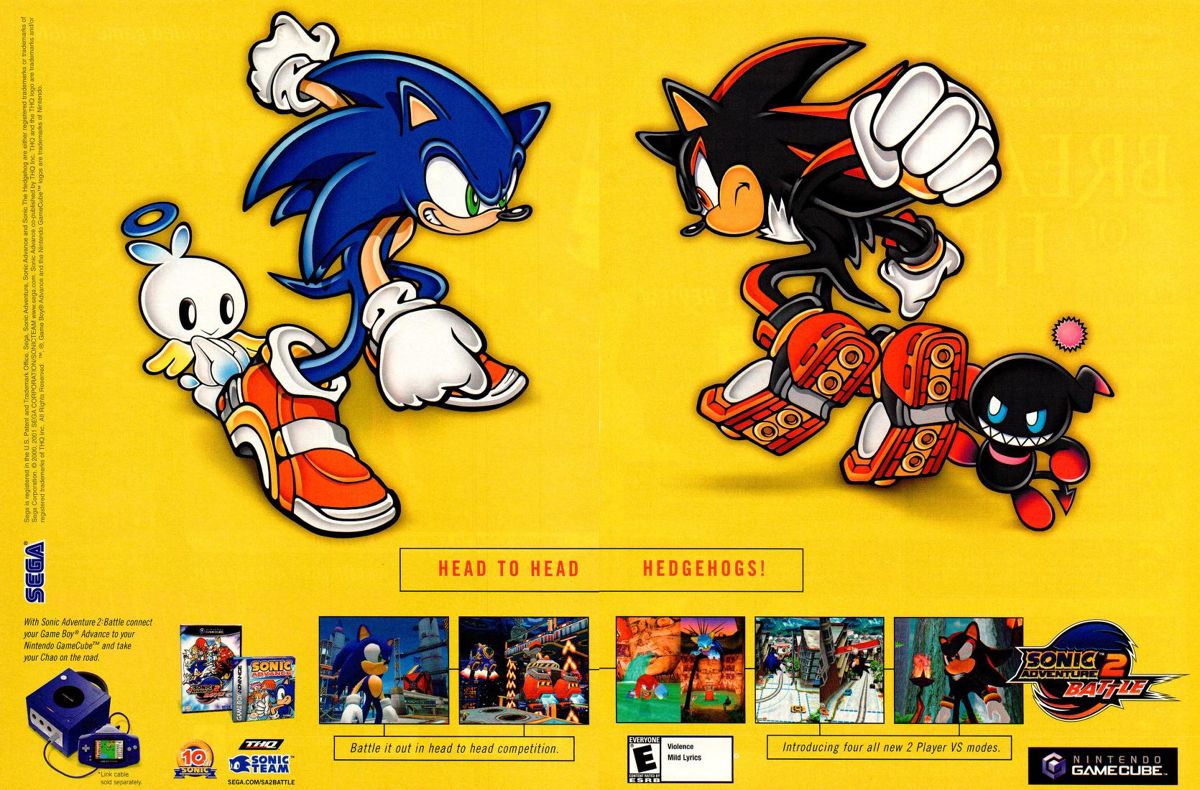 Sonic Adventure 2: Battle Magazine Advertisement (Magazine Advertisements): Nintendo Power #155 (April 2002), pages 96-97