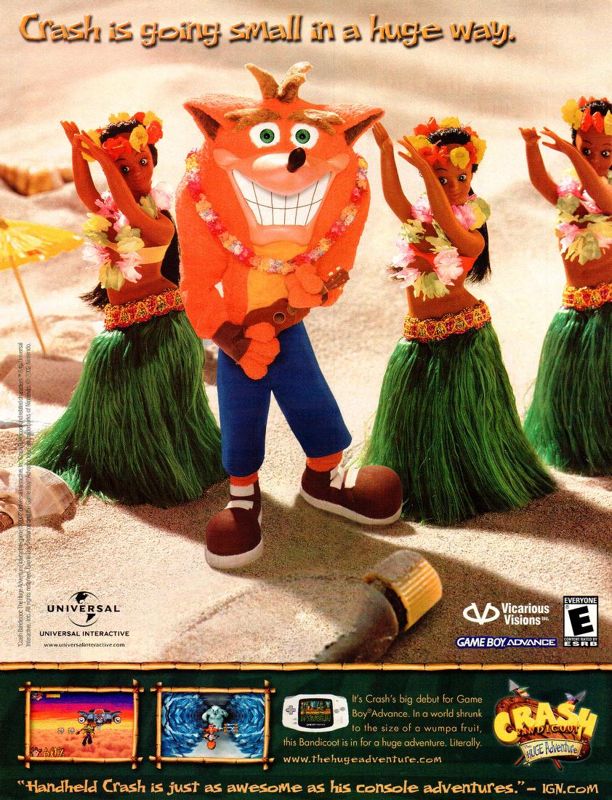 Crash Bandicoot: The Huge Adventure Magazine Advertisement (Magazine Advertisements): Nintendo Power #155 (April 2002), page 29