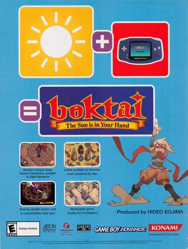 Boktai: The Sun is in Your Hand Magazine Advertisement (Magazine Advertisements): Nintendo Power #172 (October 2003), page 17