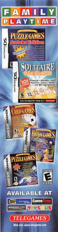 Solitaire Overload Magazine Advertisement (Magazine Advertisements): Nintendo Power #250 (January 2010), page 27