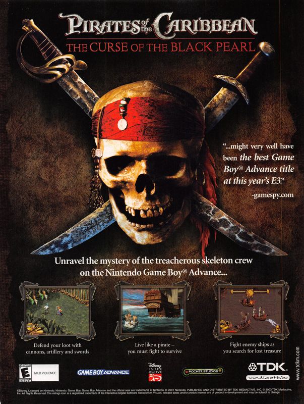Pirates of the Caribbean: The Curse of the Black Pearl Magazine Advertisement (Magazine Advertisements): Nintendo Power #170 (July/August 2003), page 77