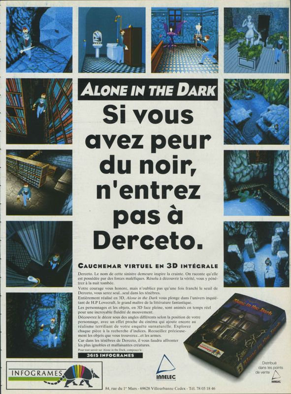 Alone in the Dark Magazine Advertisement (Magazine Advertisements): Joystick (France), Issue 33 (December 1992)