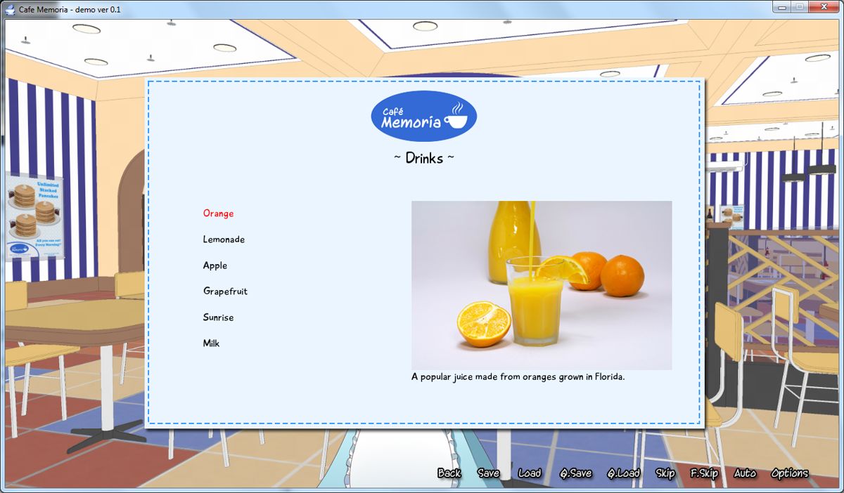 Café Memoria Screenshot (Developer's website: Screenshots): Demo ver 0.1