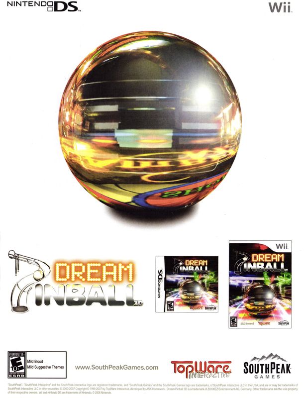 Dream Pinball 3D Magazine Advertisement (Magazine Advertisements): Nintendo Power #227 (April 2008), page 37
