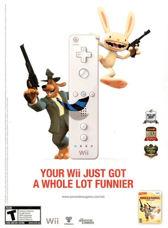 Sam & Max: Season One Magazine Advertisement (Magazine Advertisements): Nintendo Power #232 (September 2008), page 45