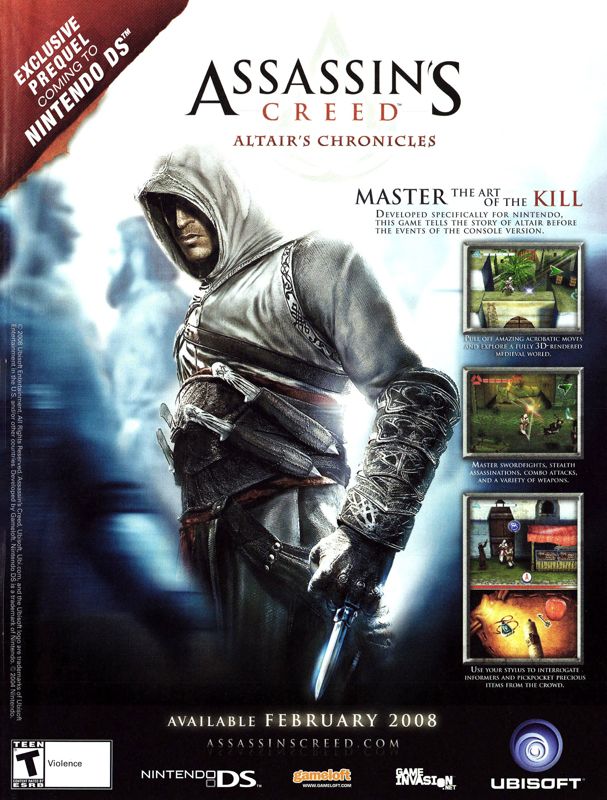 Assassin's Creed: Altaïr's Chronicles Magazine Advertisement (Magazine Advertisements): Nintendo Power #225 (February 2008), page 27
