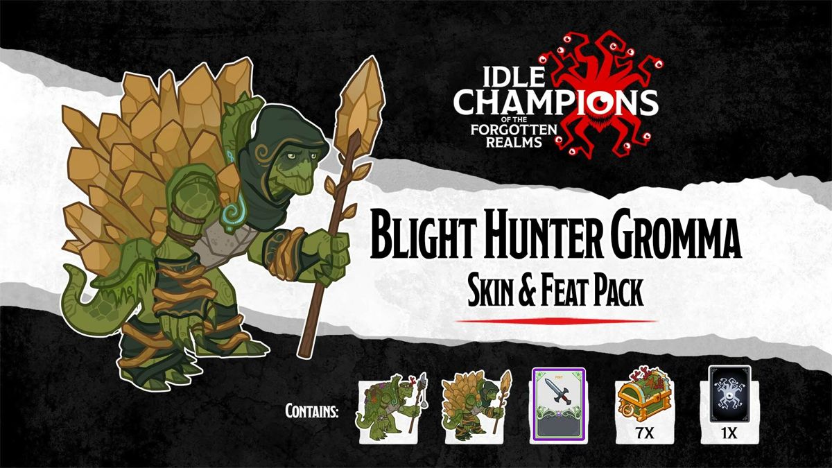 Idle Champions of the Forgotten Realms: Blight Hunter Gromma Skin & Feat Pack Screenshot (Steam)