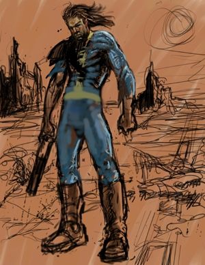 Fallout Concept Art (Conceptual Art): Vault Dweller #3 By Tony Postma (Conceptual Artist). Downloaded from No Mutants Allowed