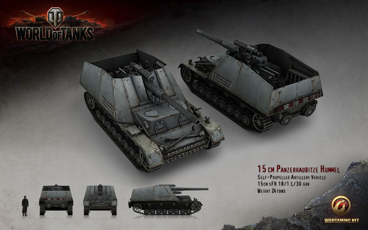 World of Tanks Render (Official Website, Vehicle Renders (2016)): 15cm Panzerhaubitze Hummel