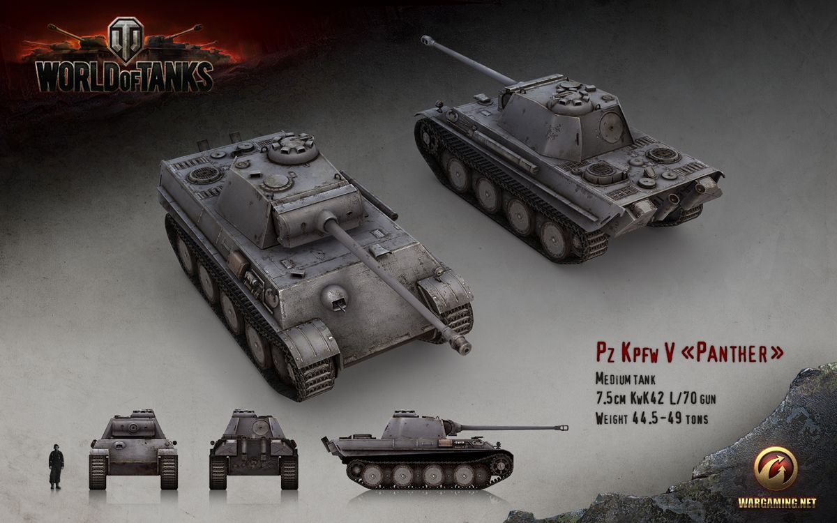 World of Tanks Render (Official Website, Vehicle Renders (2016)): Pz.Kpfw. V "Panther"