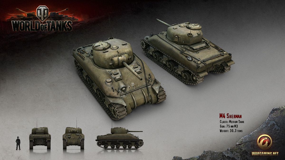 World of Tanks Render (Official Website, Vehicle Renders (2016)): M4 Sherman