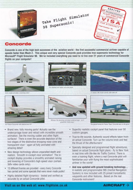 Concorde SST Catalogue (Catalogue Advertisements): From a catalogue that was included with VIP Classic Airliners (1999)