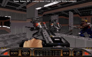 Duke Nukem 3D Screenshot (Terminal Velocity shareware v1.2, 1995-06-30): "Duke Nukem 3D", coming soon from 3D Realms Entertainment