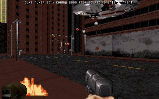 Duke Nukem 3D Screenshot (Terminal Velocity shareware v1.2, 1995-06-30): "Duke Nukem 3D", coming soon from 3D Realms Entertainment