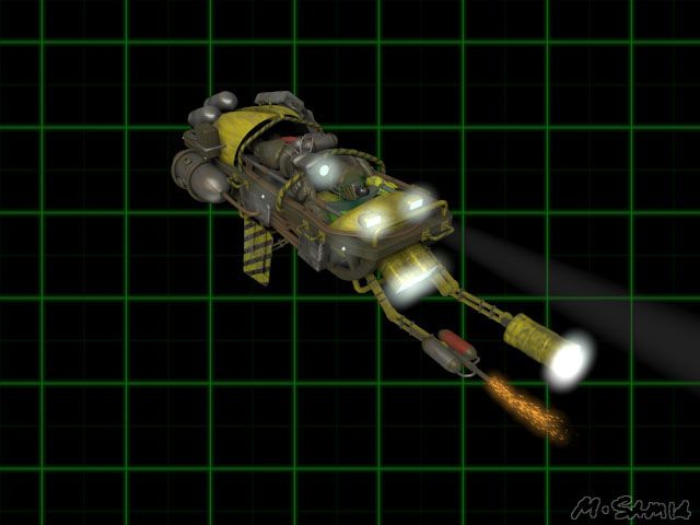 StarCraft Render (Blizzard Entertainment website, 1996): A Terran utility/scout vehicle.