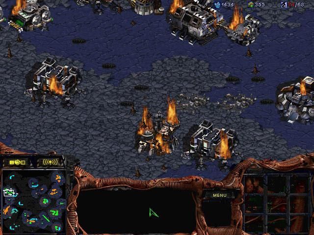 StarCraft: Brood War Screenshot (Blizzard Entertainment website, 2000): Lurkers devastate an unfortified Terran outpost