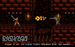 Realms of Chaos Screenshot (Shareware v1.0, 1995-11-10): This is some of what you will be missing if you don't order the full version of Realms of Chaos today for only $24.95. Ordering information section