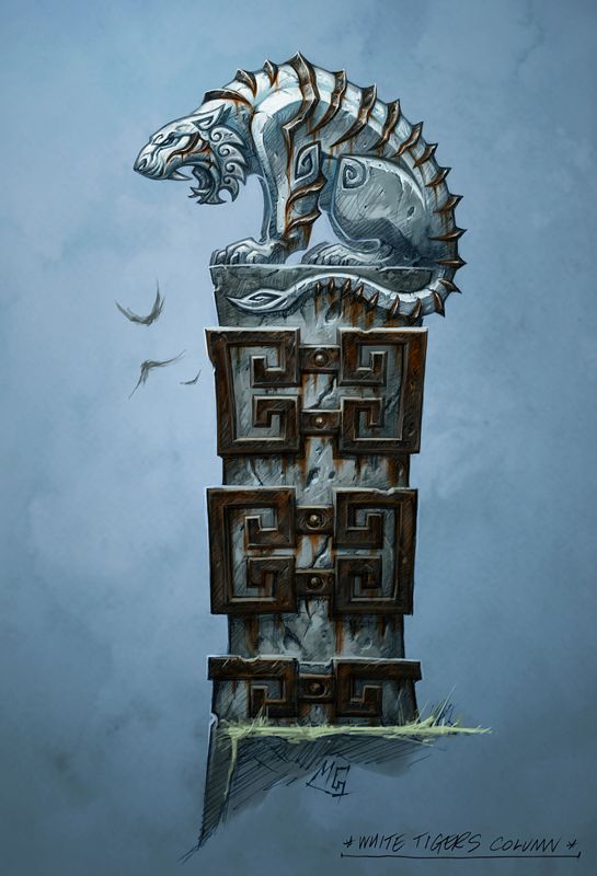 World of WarCraft: Mists of Pandaria Concept Art (Battle.net, World of Warcraft page (2016)): White Tigers Column